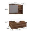 Conjunto Para Banheiro Bancada Com Cuba F44 Folha E Espelheir