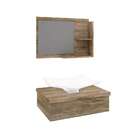 Conjunto Para Banheiro Bancada Com Cuba F44 Folha E Espelheir