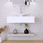 Conjunto Para Banheiro Bancada Com Cuba F44 Folha E Prateleir