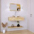 Conjunto Para Banheiro Bancada Com Cuba F44 Folha E Prateleir