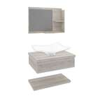 Conjunto Para Banheiro Bancada Com Cuba F44 Folha, Prateleira