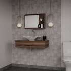 Conjunto Para Banheiro Bancada Com Cuba L38 Folha E Espelheir