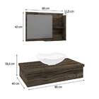 Conjunto Para Banheiro Bancada Com Cuba L42 Abaulada E Espelh