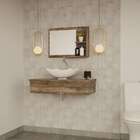 Conjunto Para Banheiro Bancada Com Cuba L42 Abaulada E Espelh