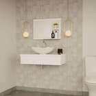 Conjunto Para Banheiro Bancada Com Cuba L42 Abaulada E Espelh