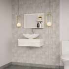 Conjunto Para Banheiro Bancada Com Cuba L42 Abaulada E Espelh