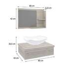 Conjunto Para Banheiro Bancada Com Cuba L42 Abaulada E Espelh