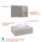 Conjunto Para Banheiro Bancada Com Cuba L42 Abaulada E Espelh