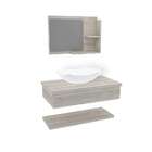 Conjunto Para Banheiro Bancada Com Cuba L42 Abaulada, Pratele