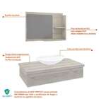 Conjunto Para Banheiro Bancada Com Cuba L45 Canoa E Espelheir