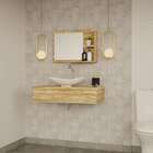 Conjunto Para Banheiro Bancada Com Cuba L45 Canoa E Espelheir