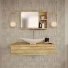 Conjunto Para Banheiro Bancada Com Cuba L45 Canoa E Espelheir