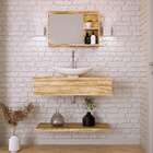 Conjunto Para Banheiro Bancada Com Cuba L45 Canoa, Prateleira