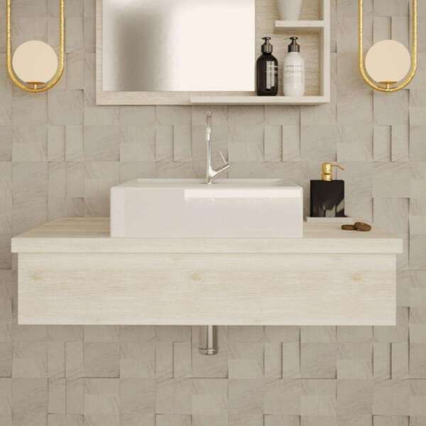 Conjunto Para Banheiro Bancada Com Cuba Q39 Quadrada City 800