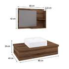 Conjunto Para Banheiro Bancada Com Cuba Q39 Quadrada E Espelh