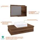 Conjunto Para Banheiro Bancada Com Cuba Q39 Quadrada E Espelh