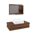 Conjunto Para Banheiro Bancada Com Cuba Q39 Quadrada E Espelh