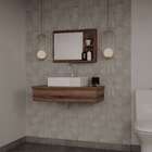 Conjunto Para Banheiro Bancada Com Cuba Q39 Quadrada E Espelh