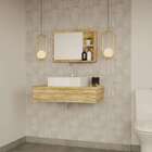 Conjunto Para Banheiro Bancada Com Cuba Q39 Quadrada E Espelh