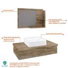 Conjunto Para Banheiro Bancada Com Cuba Q39 Quadrada E Espelh