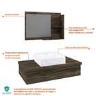 Conjunto Para Banheiro Bancada Com Cuba Q39 Quadrada E Espelh