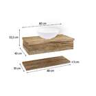 Conjunto Para Banheiro Bancada Com Cuba R35 Redonda E Pratele