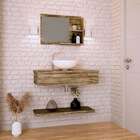 Conjunto Para Banheiro Bancada Com Cuba R35 Redonda E Pratele