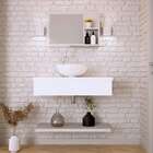 Conjunto Para Banheiro Bancada Com Cuba R35 Redonda, Pratelei