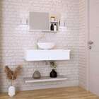 Conjunto Para Banheiro Bancada Com Cuba R35 Redonda, Pratelei