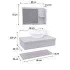 Conjunto Para Banheiro Bancada Com Cuba R35 Redonda, Pratelei