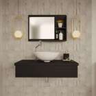 Conjunto Para Banheiro Bancada Com Espelheira City 802 Preto