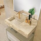 Conjunto Para Banheiro Bancada Em Porcelanato Com Cuba Esculp