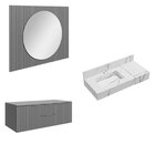 Conjunto Para Banheiro Bancada Em Porcelanato Com Cuba Esculp