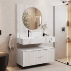 Conjunto Para Banheiro Bancada Em Porcelanato Com Cuba Esculp