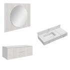 Conjunto Para Banheiro Bancada Em Porcelanato Com Cuba Esculp