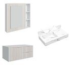 Conjunto Para Banheiro Bancada Em Porcelanato Com Cuba Esculp