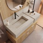 Conjunto Para Banheiro Bancada Em Porcelanato Com Cuba Esculp