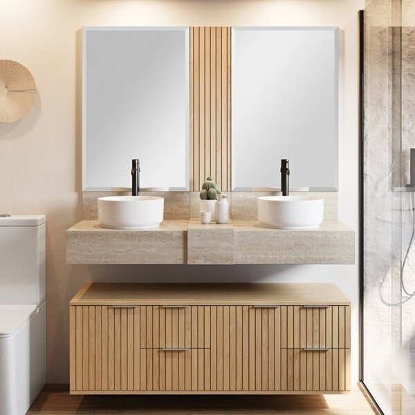 Conjunto Para Banheiro Bancada Em Porcelanato Para Cuba De Apoio