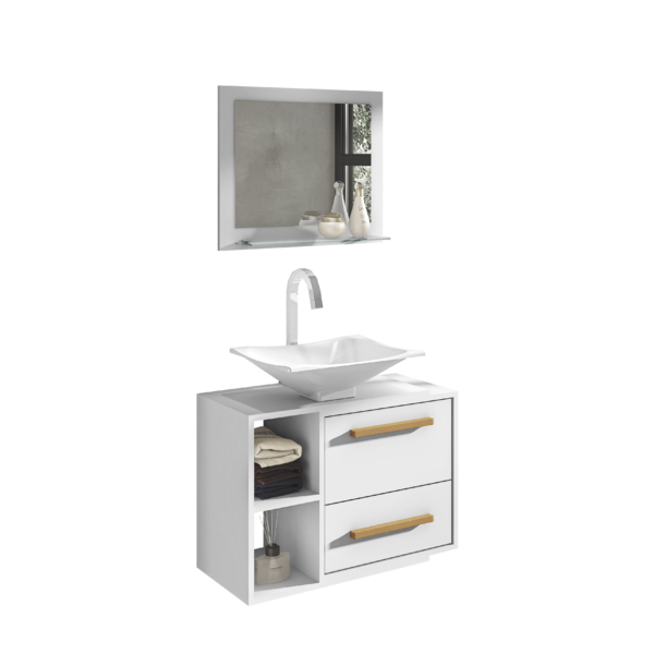 Conjunto Para Banheiro Barcelona Branco - Bechara Móveis