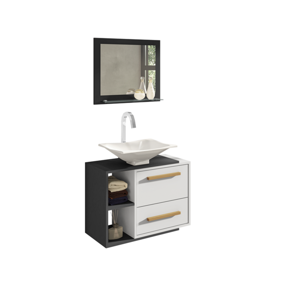 Conjunto Para Banheiro Barcelona Preto Fosco/branco – Bechara