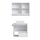 Conjunto Para Banheiro Branco Gabinete Suspenso 60cm Com Toal