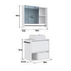 Conjunto Para Banheiro Branco Gabinete Suspenso 60cm Com Toal