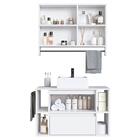 Conjunto Para Banheiro Branco Gabinete Suspenso 80cm Com Cuba