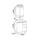 Conjunto Para Banheiro Cecília 80 Com Pés - Fabribam Chumbo/b