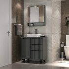 Conjunto Para Banheiro Cecília 80 Com Pés - Fabribam Chumbo/b