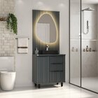 Conjunto Para Banheiro Cecília 80 Com Pés Painel Ripado Espel