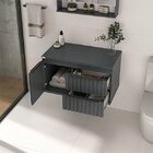 Conjunto Para Banheiro Cecília 80 Suspenso - Fabribam Chumbo/