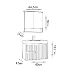 Conjunto Para Banheiro Clarice 60 Suspenso Lavatório E Espelh