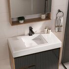 Conjunto Para Banheiro Clarice 60 Suspenso Lavatório E Espelh