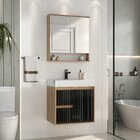 Conjunto Para Banheiro Clarice 60 Suspenso Lavatório E Espelh